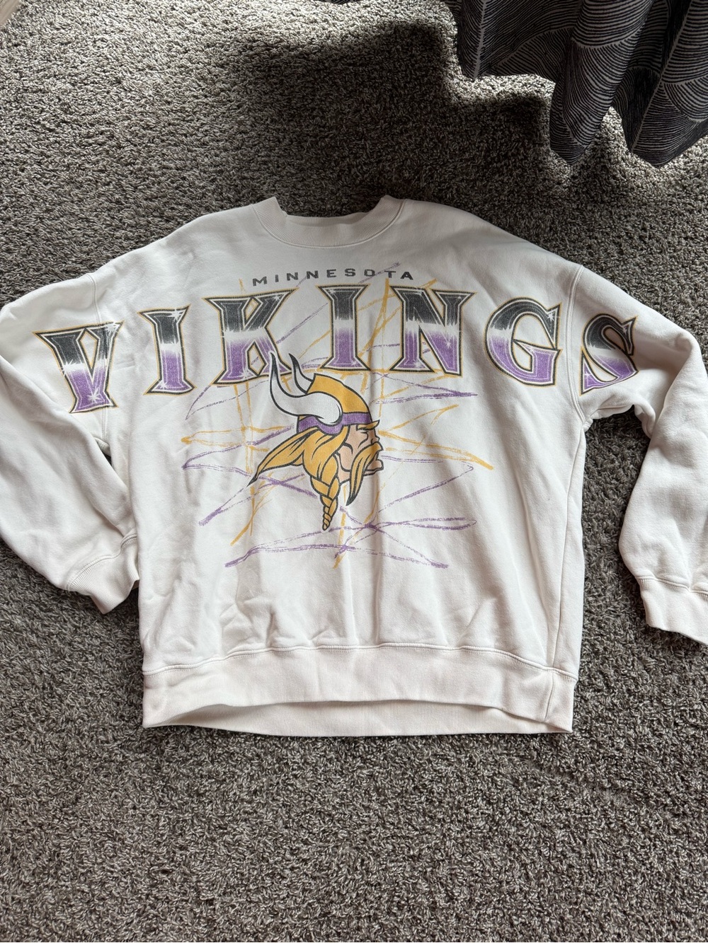 A&F Minnesota Vikings White Pullover Crewneck Sweatshirt